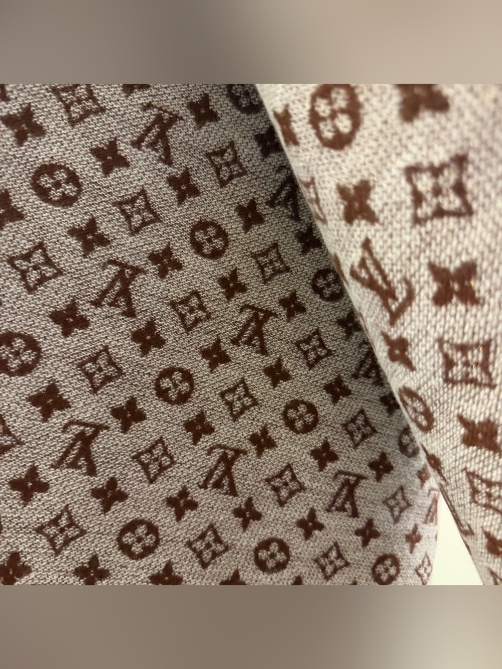 Reversible Split Monogram Cashmere Silk Scarf - Picture 13 of 14
